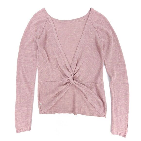 LULULEMON Linen Blend Lightweight Twist Back Sweater Yoga Ballet Pink Heather XS - Picture 1 of 6